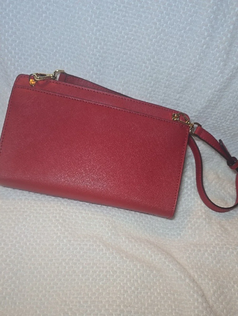 Michael Kors Red Saffiano Leather Crossbody Wristlet